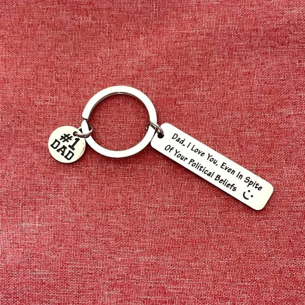 NEW DAD KEYCHAIN #1 DAD I LOVE YOU FUNNY